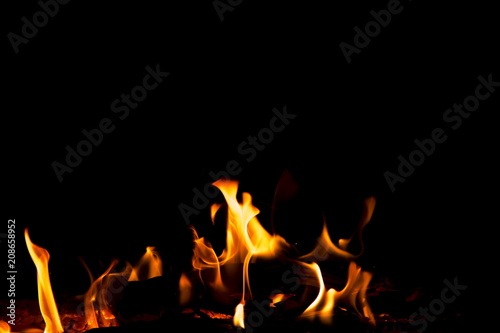 Abstract fire on black background