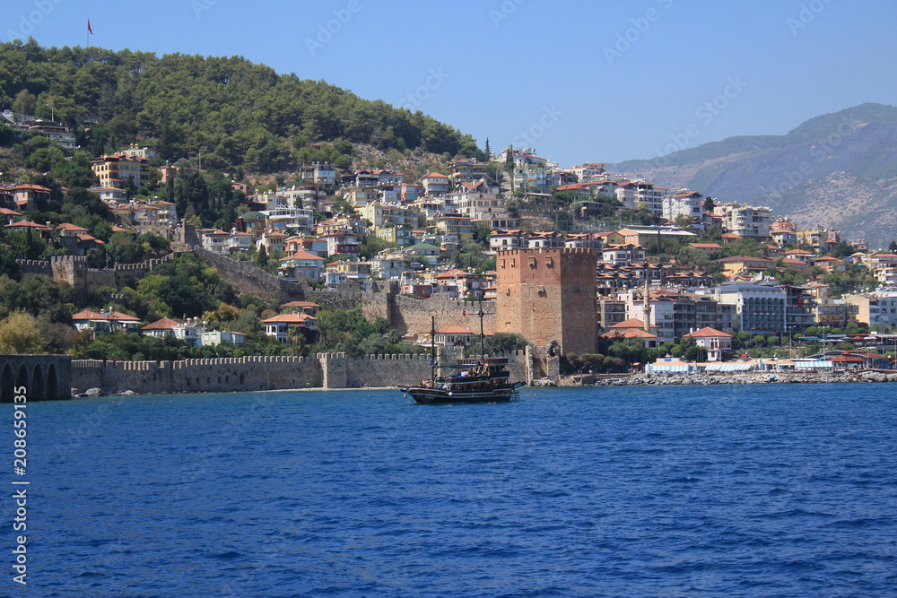 city of Alanya sea view of the red tower