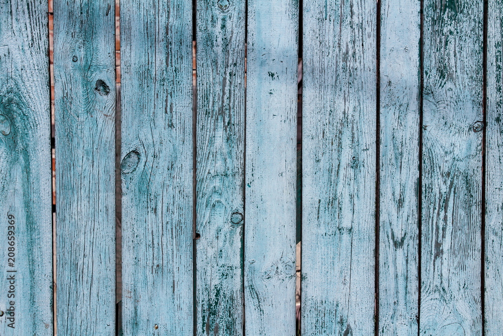 Blue wooden boards of old gate Blue wooden boards of old gate