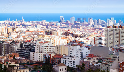 Fototapeta Naklejka Na Ścianę i Meble -  Top view of Barcelona  in sunny day