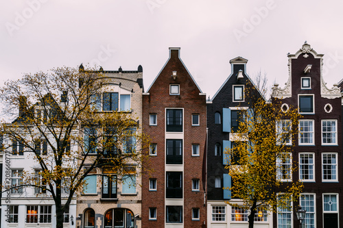 Dutch Houses Facade In Downtown Amsterdam City © radub85