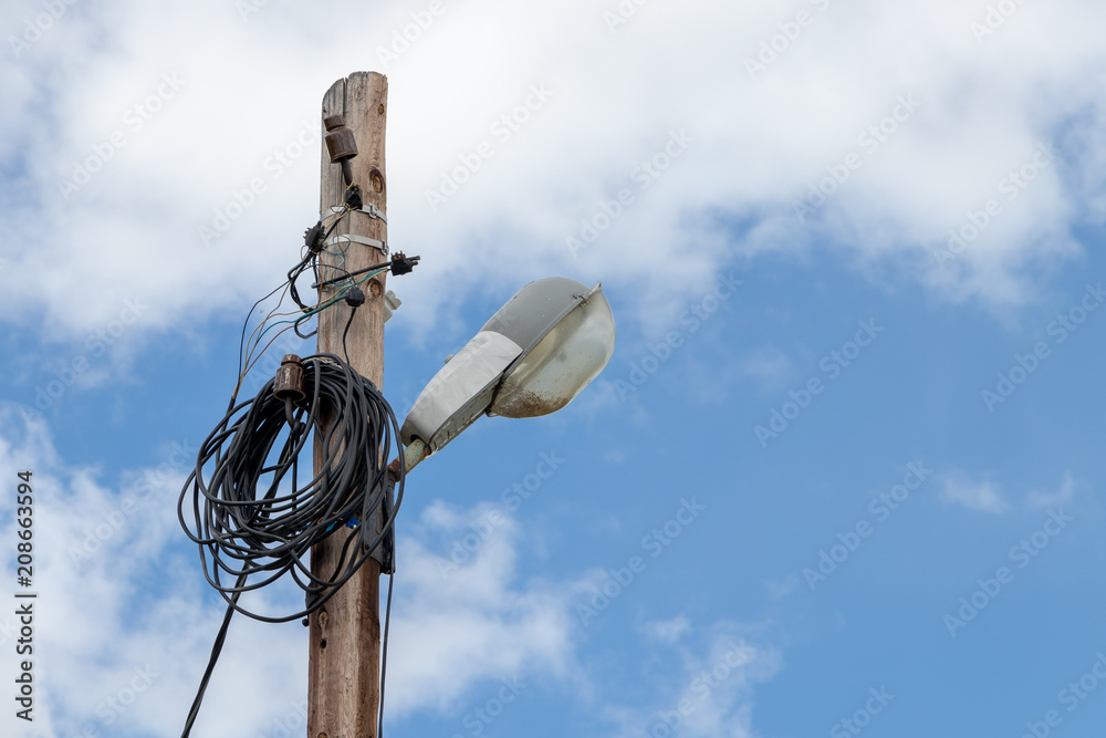 Fototapeta premium an image of street light on blue sky