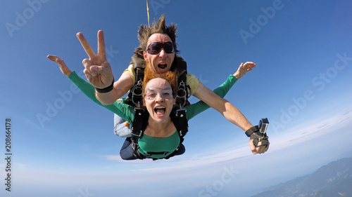 Skydiving tandem happiness