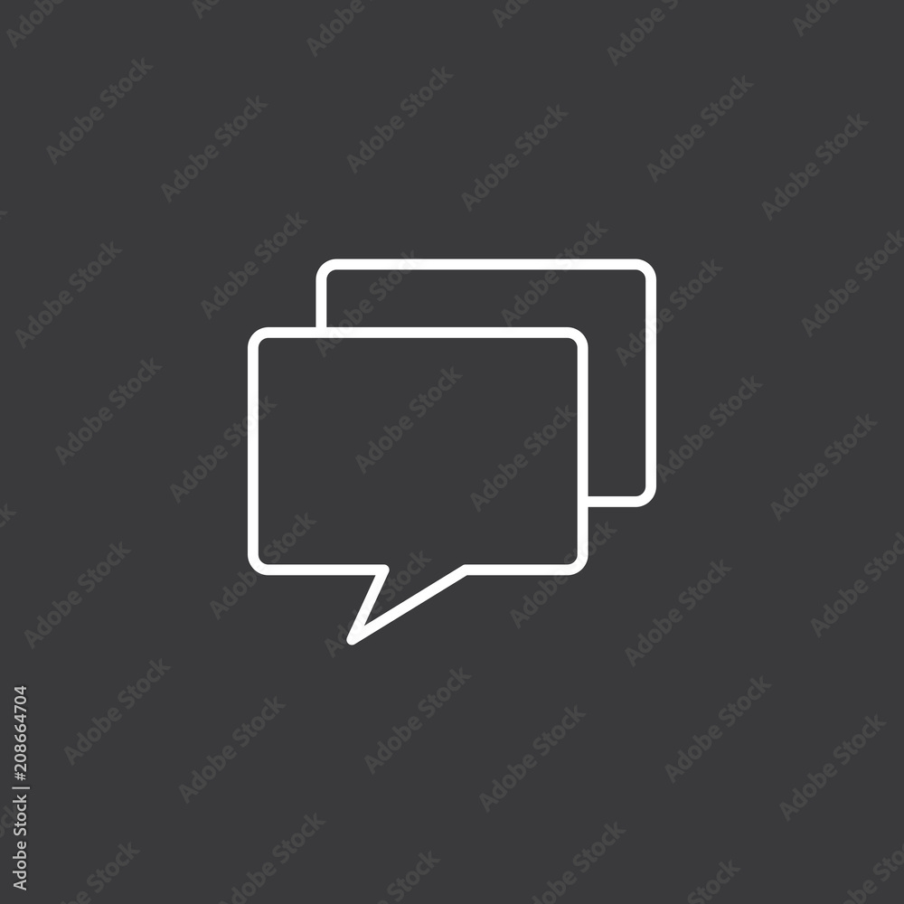 Fototapeta premium line chat, speech bubble icon on dark background