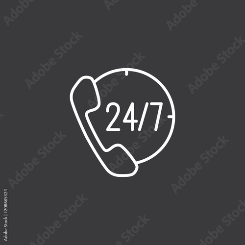 24,7 call center support vector icon line