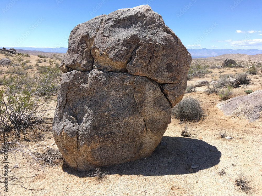 In the mountains of California in the summer. Stones, sand, sun
