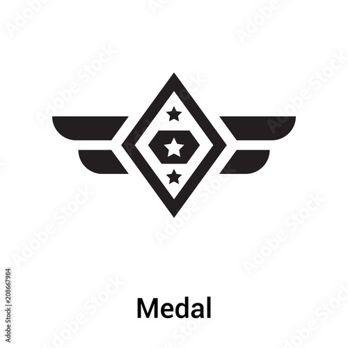 Medal icon vector sign and symbol isolated on white background, Medal logo concept