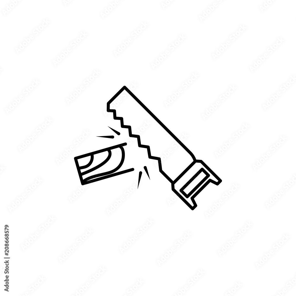 saw and bar outline icon. Element of construction icon for mobile concept and web apps. Thin line saw and bar outline icon can be used for web and mobile