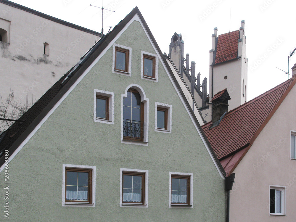 The beauty of the old and domestic architecture of the small German town of Fussen The beauty of the old and domestic architecture of the small German town of Fussen