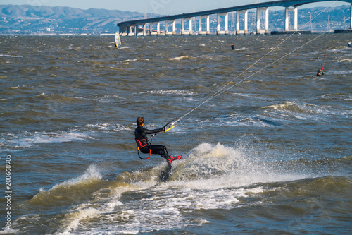 Kitesurfing in the San Francisco Bay photo