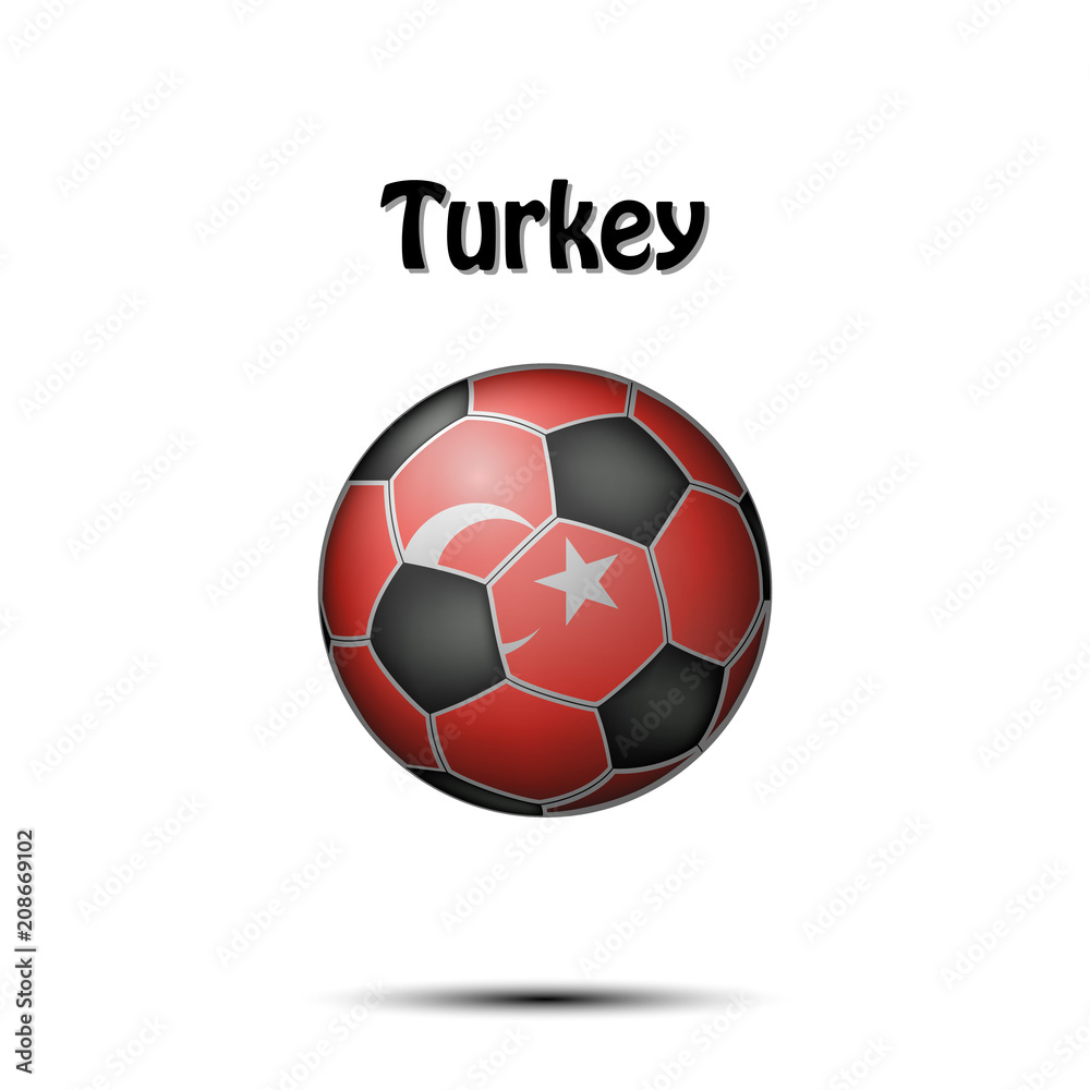 Flag of Turkey in the form of a soccer ball
