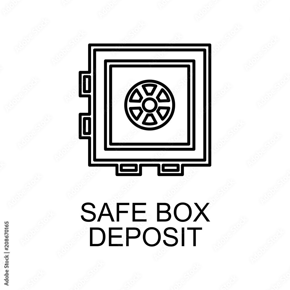 safe box deposit outline icon. Element of finance icon for mobile concept and web apps. Thin line safe box deposit outline icon can be used for web and mobile. Premium icon safe box deposit outline icon. Element of finance icon for mobile concept and web apps. Thin line safe box deposit outline icon can be used for web and mobile. Premium icon