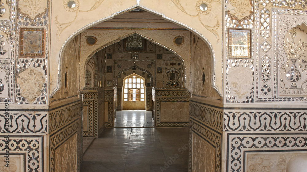 Palacio Sheesh Mahal Fuerte Amber, Amber, India