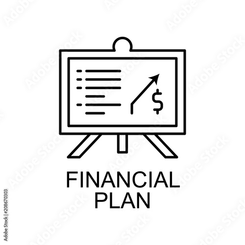 financial plan outline icon. Element of finance icon for mobile concept and web apps. Thin line financial plan outline icon can be used for web and mobile. Premium icon