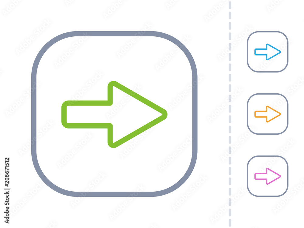 Forward - Square Stroke Buttons Forward - Square Stroke Buttons