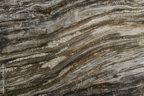 wood surface texture with horizontal ridges filled with sand