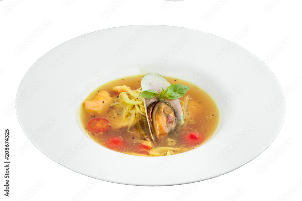 soup with seafood and vegetables soup with seafood and vegetables