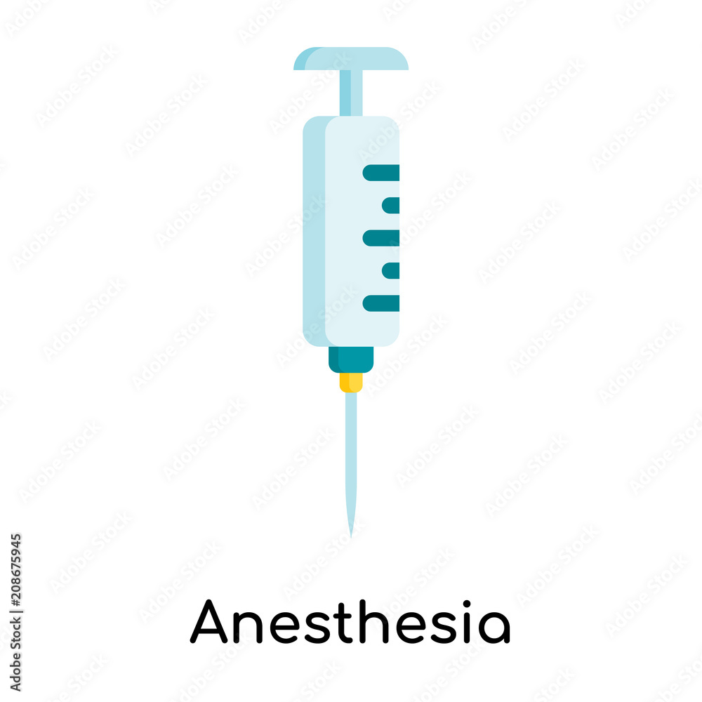 Anesthesia icon vector sign and symbol isolated on white background, Anesthesia logo concept