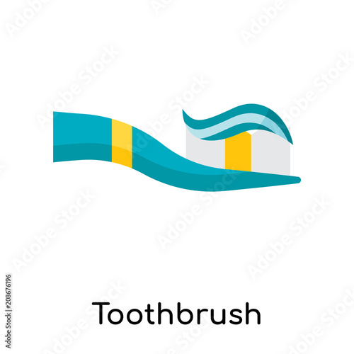 Toothbrush icon vector sign and symbol isolated on white background, Toothbrush logo concept