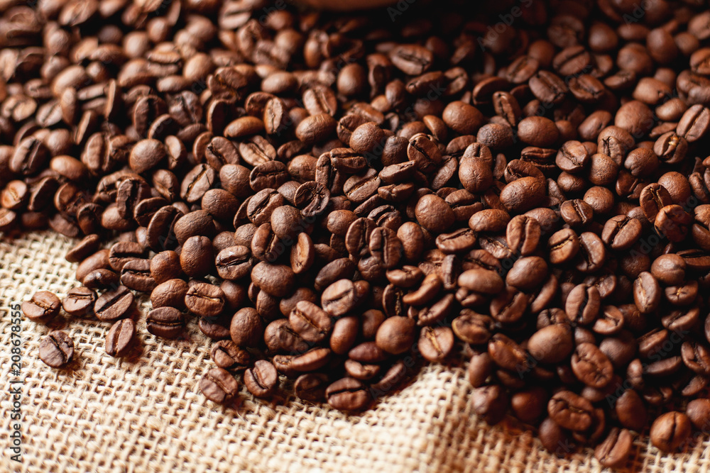 A lot of coffee beans after roasting A lot of coffee beans after roasting