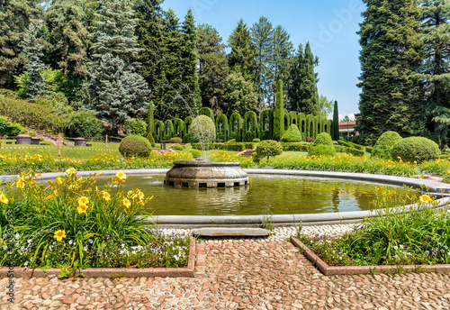 The fountain in the public park of Villa Toeplitz in Varese, Italy