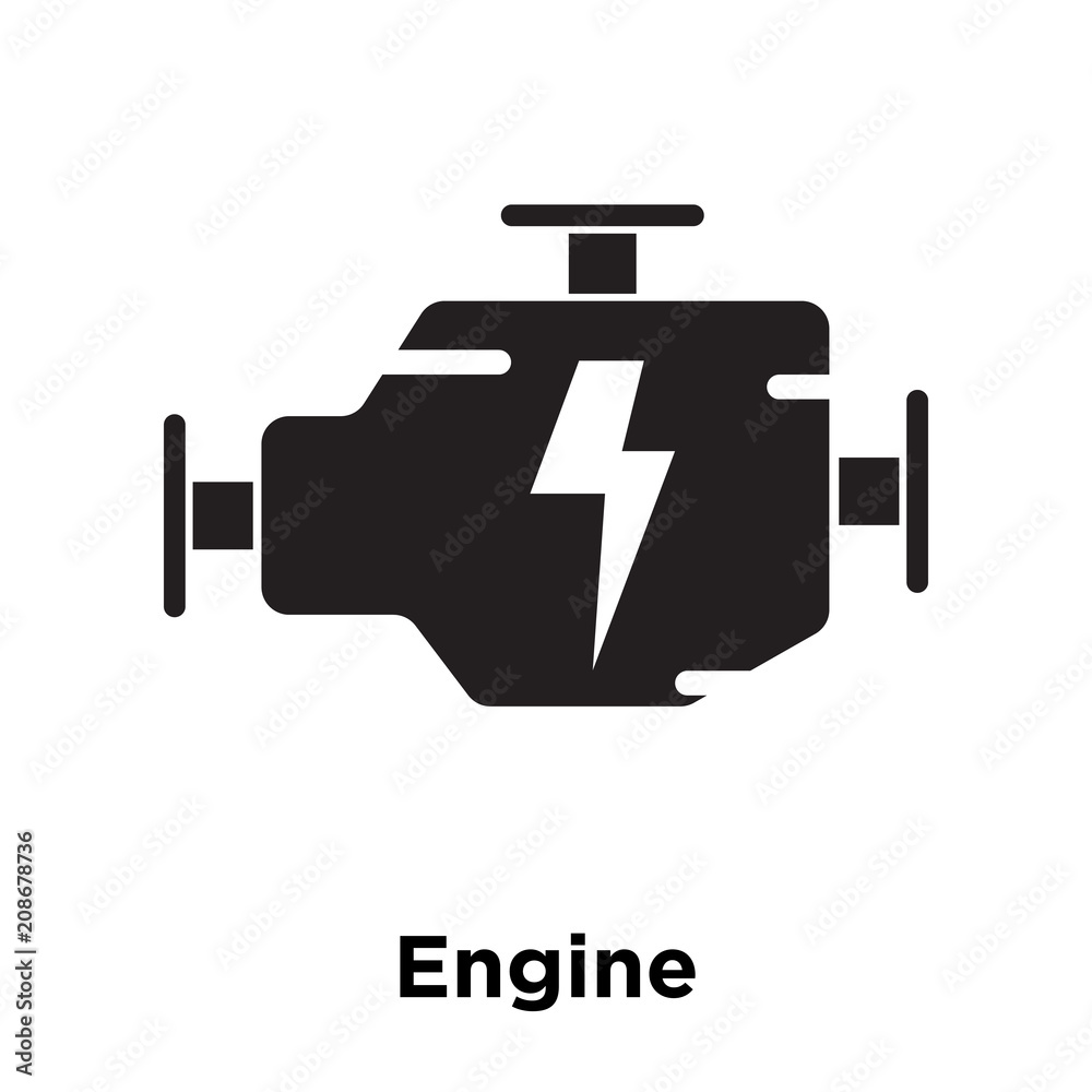 © vectorstockcompany - Engine icon vector sign and symbol isolated on white background, Engine logo concept
