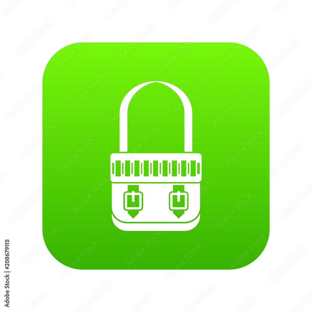 Shoulder bag icon digital green for any design isolated on white vector illustration Shoulder bag icon digital green for any design isolated on white vector illustration
