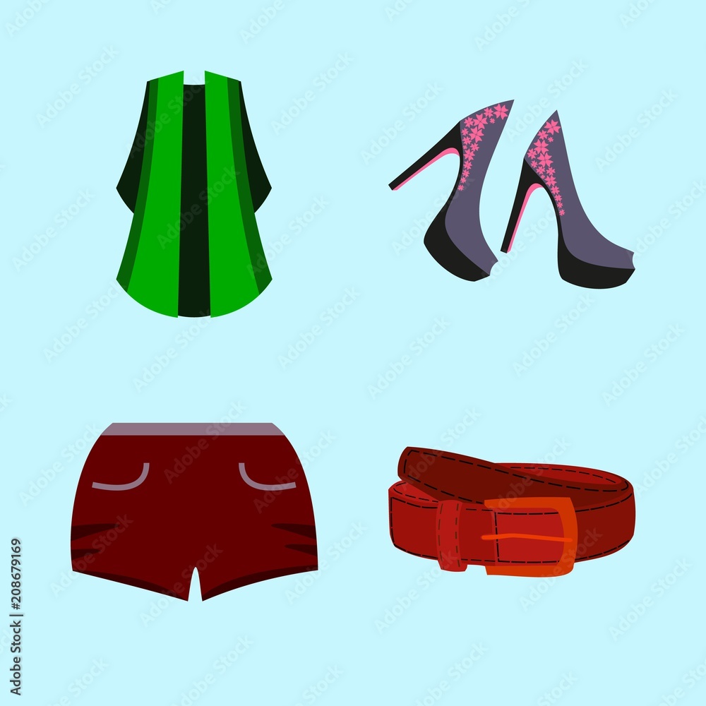 woman clothes icons set woman clothes icons set