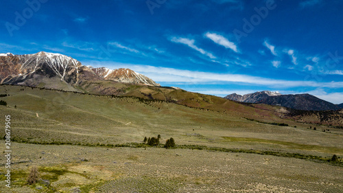 Aerial view of the Eastern Sierras from the June Lake Loop