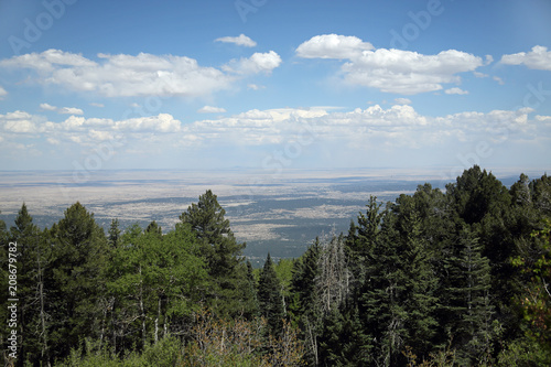 View of the Sedillo area of New Mexico from the top of the Sandia Mountains