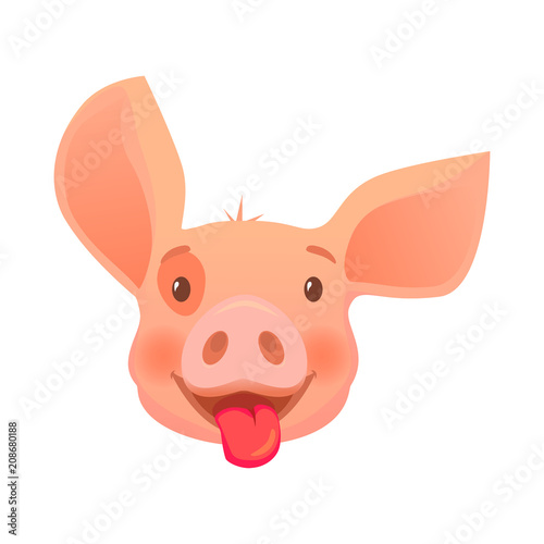 head of pink pig