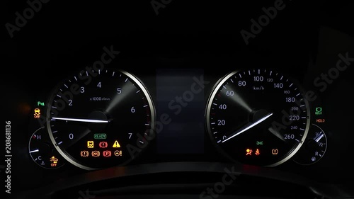 Car dashboard turning on photo