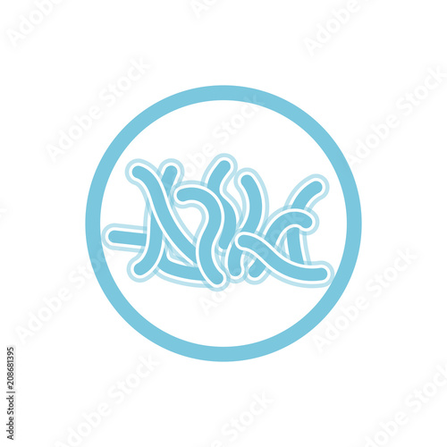 Useful probiotic bacteria blue icon. Medical vector illustration
