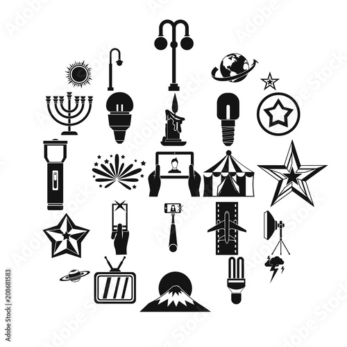 Blaze icons set. Simple set of 25 blaze vector icons for web isolated on white background