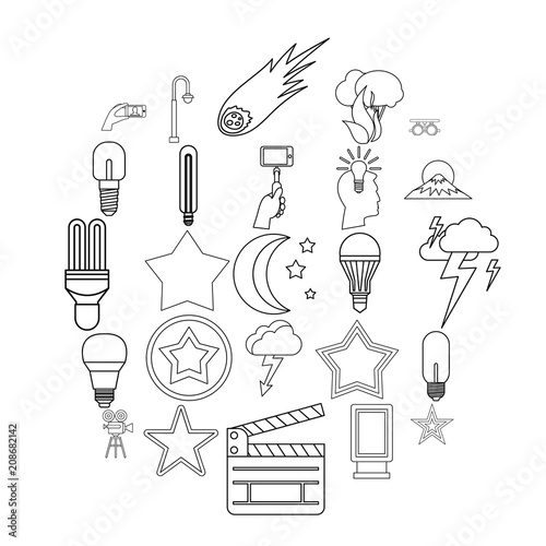 Outbreak icons set. Outline set of 25 outbreak vector icons for web isolated on white background