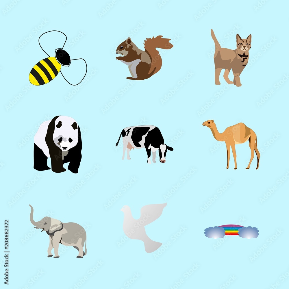 animals icons set