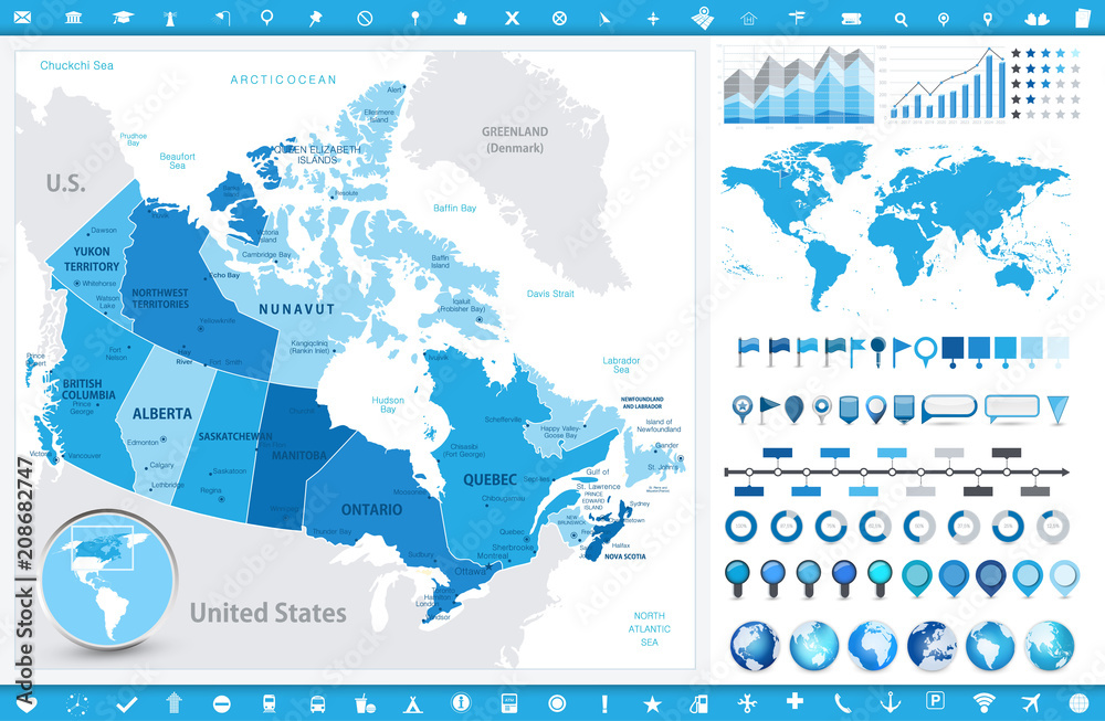 Canada Map and infographic elements