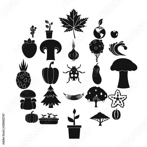 Greengrocery icons set. Simple set of 25 greengrocery vector icons for web isolated on white background