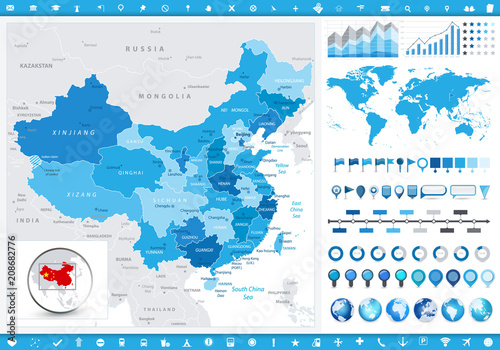 China Map and infographic elements