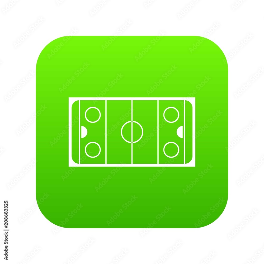 Ice hockey rink icon digital green for any design isolated on white vector illustration Ice hockey rink icon digital green for any design isolated on white vector illustration