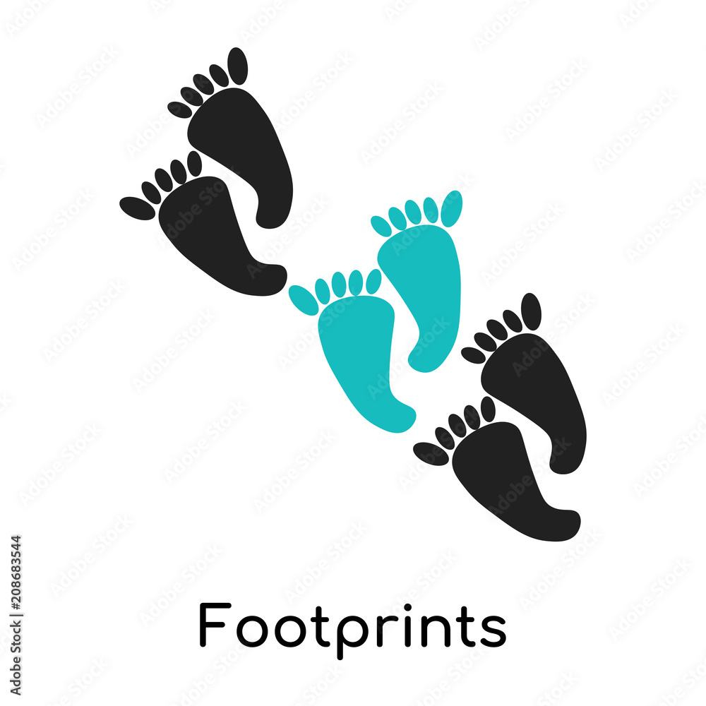Footprints direction sketch icon vector sign and symbol isolated on white background, Footprints direction sketch logo concept Footprints direction sketch icon vector sign and symbol isolated on white background, Footprints direction sketch logo concept