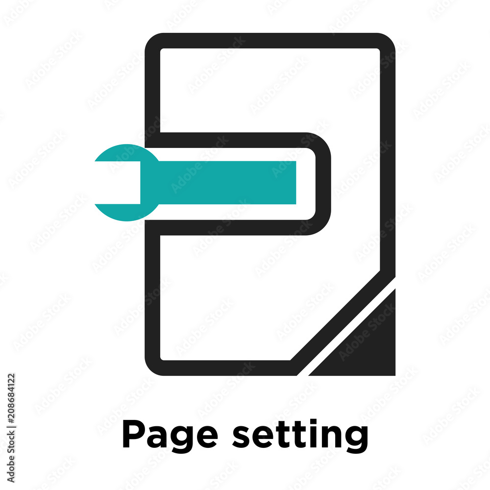 Page setting interface symbol icon vector sign and symbol isolated on white background, Page setting interface symbol logo concept Page setting interface symbol icon vector sign and symbol isolated on white background, Page setting interface symbol logo concept