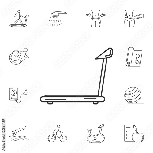Treadmill icon. Simple element illustration. Treadmill symbol design from Gym and Health collection set. Can be used for web and mobile