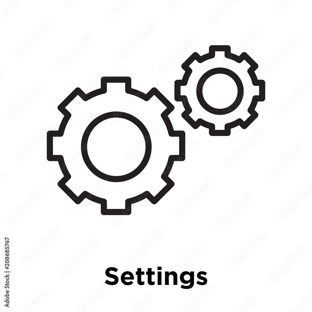 Settings icon vector sign and symbol isolated on white background, Settings logo concept