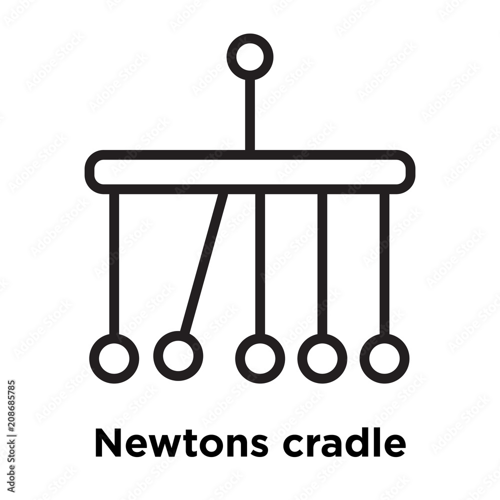 Newtons cradle icon vector sign and symbol isolated on white background, Newtons cradle logo concept Newtons cradle icon vector sign and symbol isolated on white background, Newtons cradle logo concept