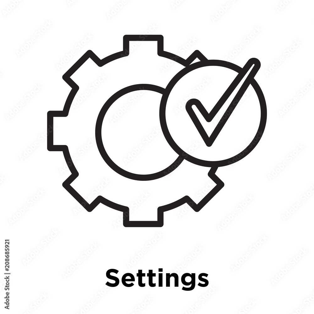 Settings icon vector sign and symbol isolated on white background, Settings logo concept Settings icon vector sign and symbol isolated on white background, Settings logo concept