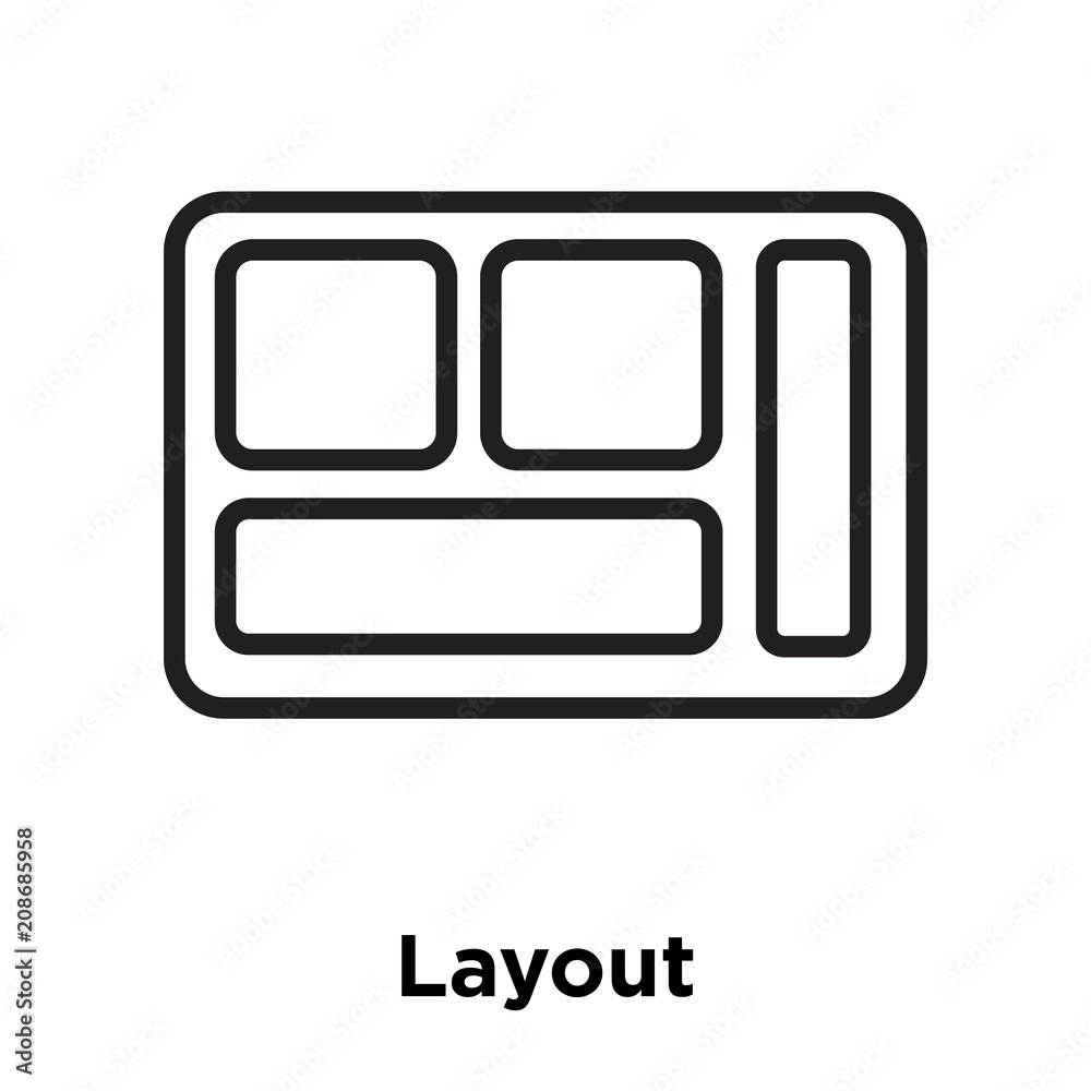 Layout icon vector sign and symbol isolated on white background, Layout logo concept Layout icon vector sign and symbol isolated on white background, Layout logo concept