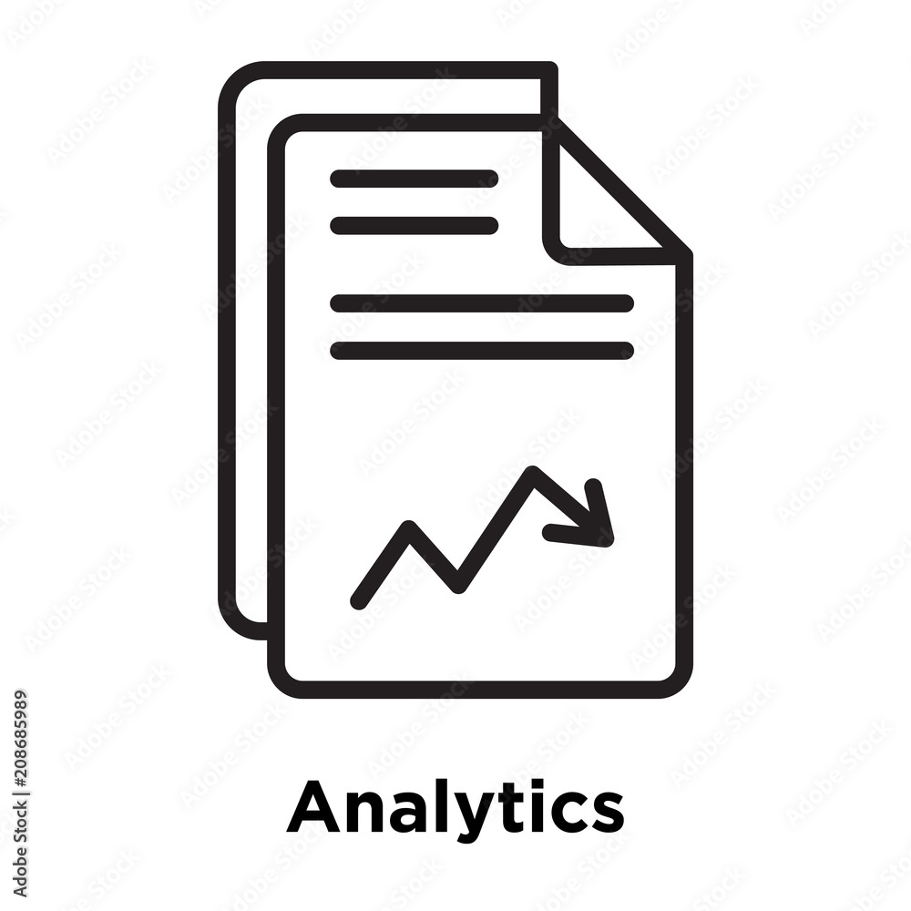 Analytics icon vector sign and symbol isolated on white background, Analytics logo concept Analytics icon vector sign and symbol isolated on white background, Analytics logo concept