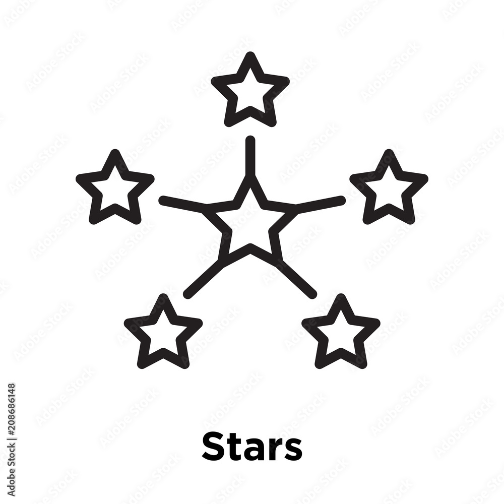 Stars icon vector sign and symbol isolated on white background, Stars logo concept