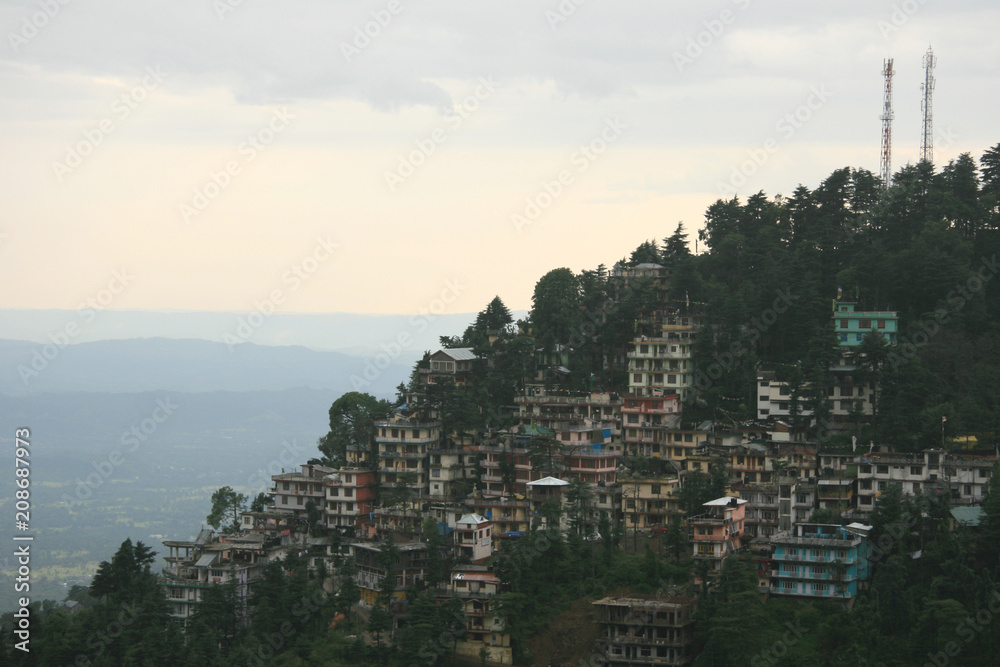 Fototapeta premium Trek to Bhagsu Waterfall, India